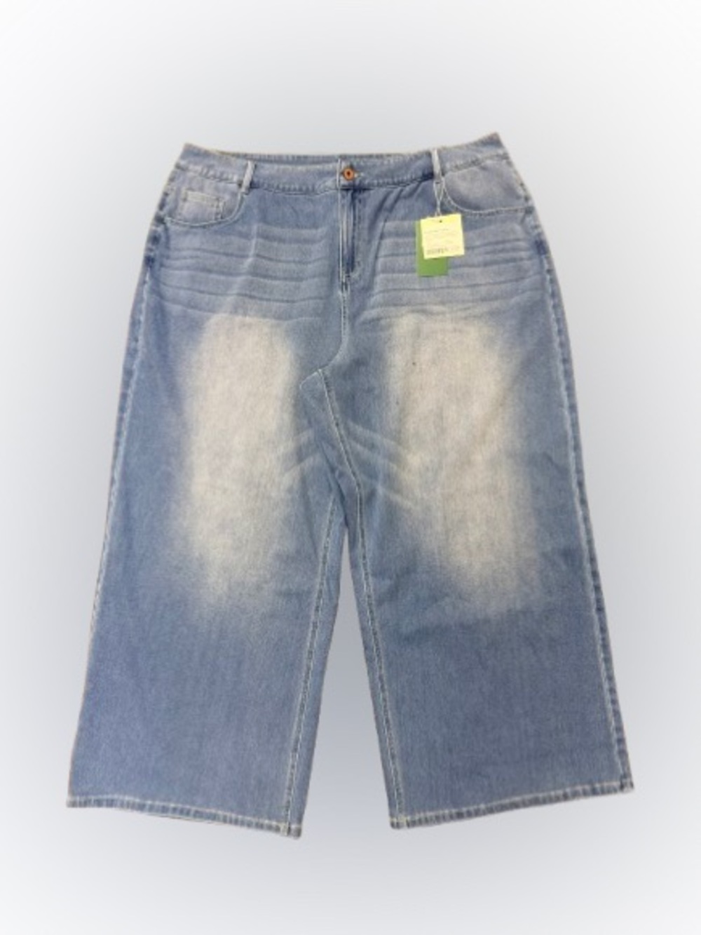 Halara Flex Denim Wide Leg Cropped Jeans 2X Plus High Rise Stretch NWT